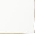 Linen Napkin with Contrasting Edge - White/Beige (45 × 45 cm)