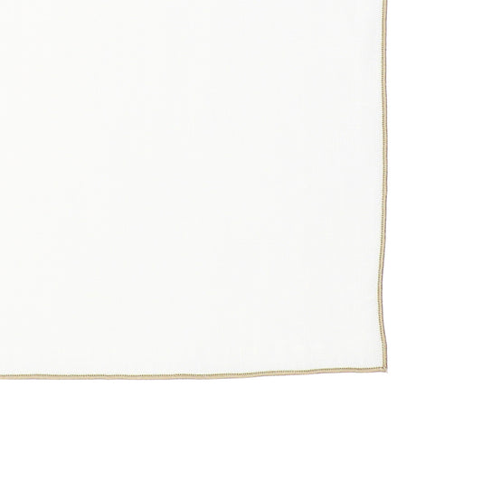 Linnen Servet met Contrasterende Rand - Wit (45 × 45 cm)