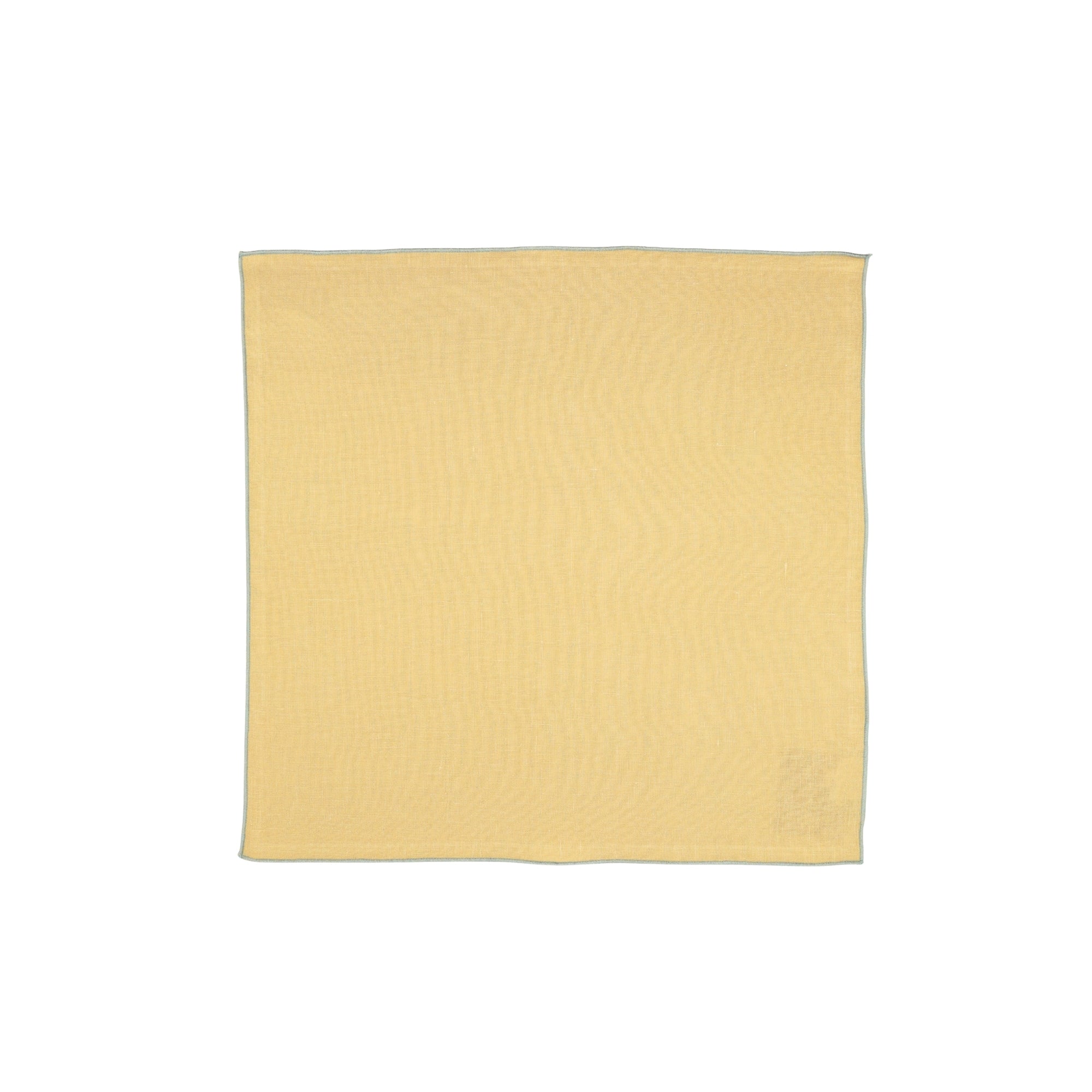 Linen Napkin with Contrasting Edge - Yellow/Gray