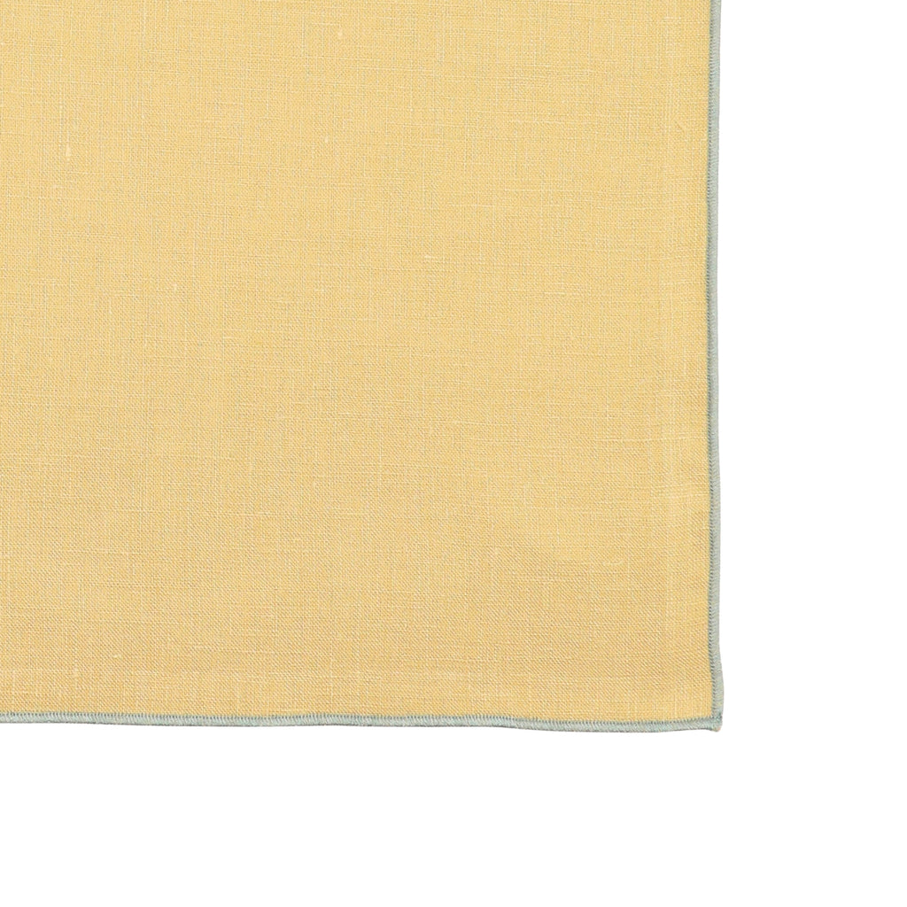 Linen Napkin with Contrasting Edge - Yellow/Gray