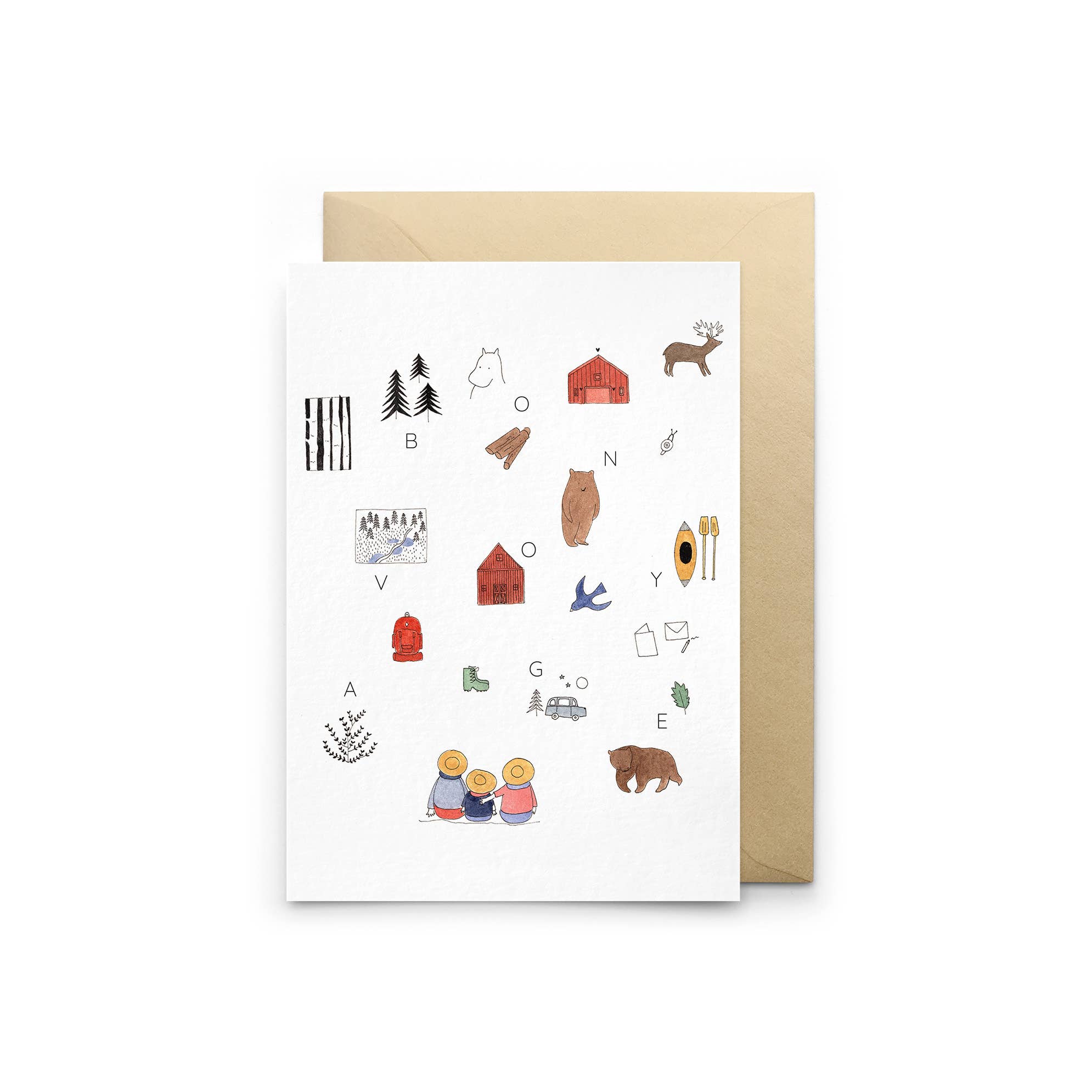 Bon voyage kaart met envelop