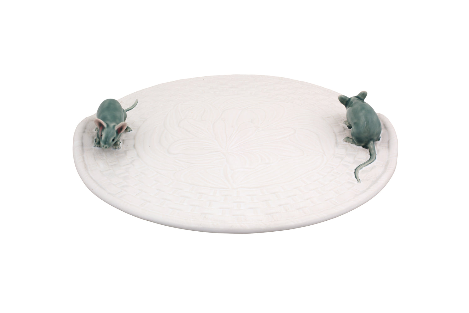 Kaasplank "Lily" met muisjes – WIT -  Ø 31,5 cm