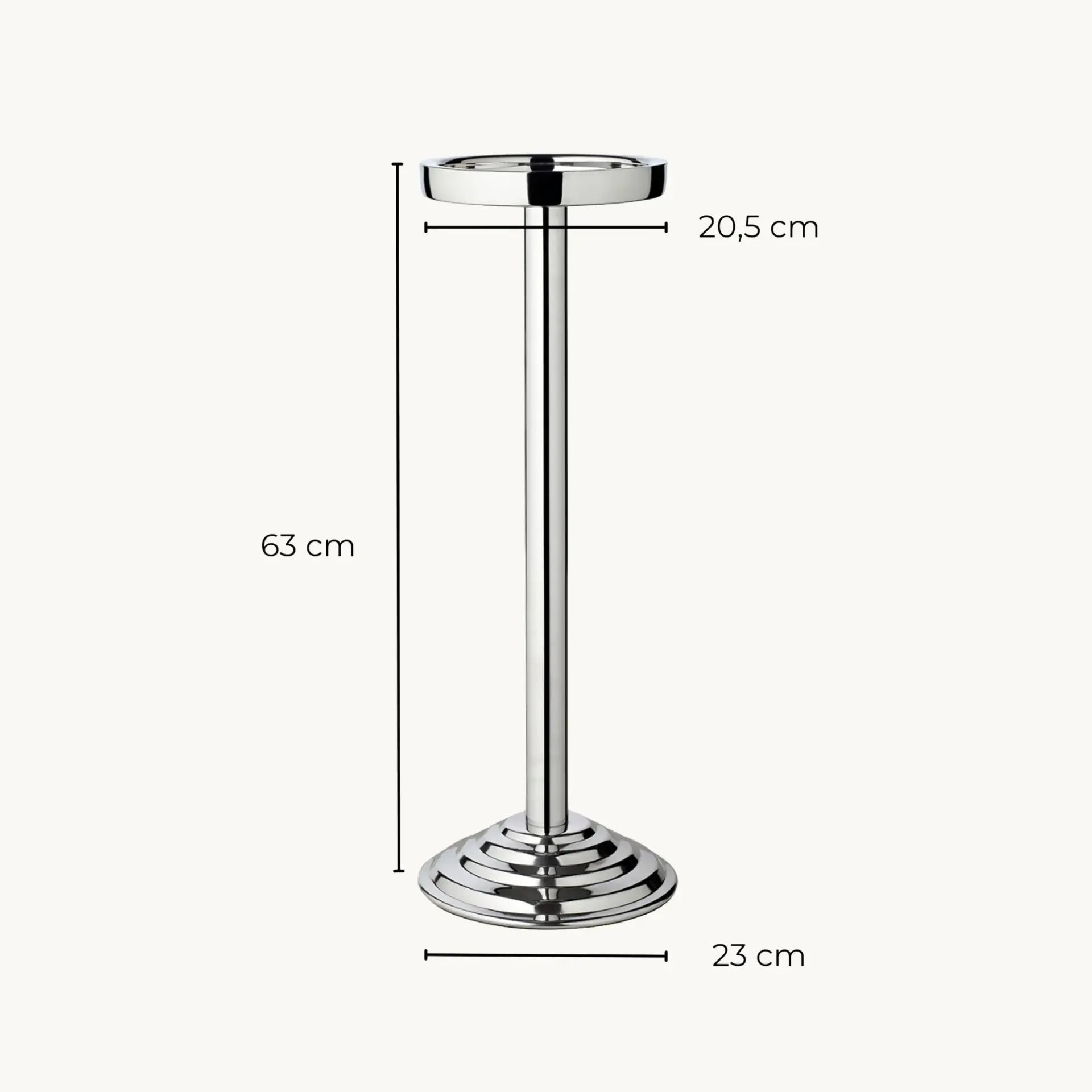 Capri Wijnkoeler met Standaard – Gehamerd RVS – Ø 22 x H 85 cm