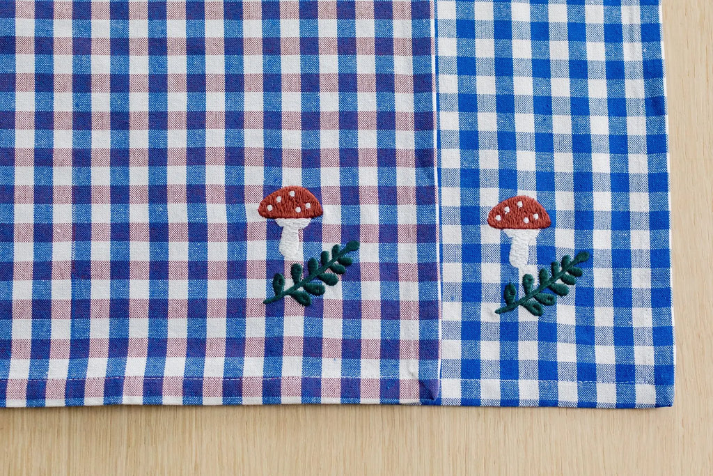 Keukenhanddoeken Gaston Blue met paddenstoel (set van 2)