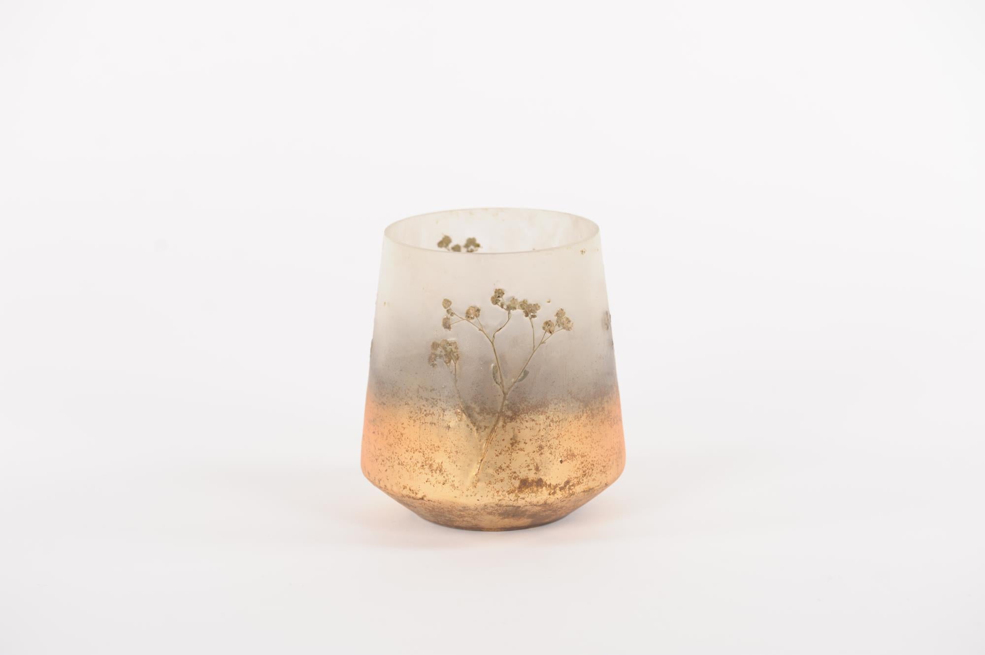 Outglow - glazen windlicht - light copper - LARGE