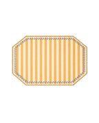Placemats set gele streepjes