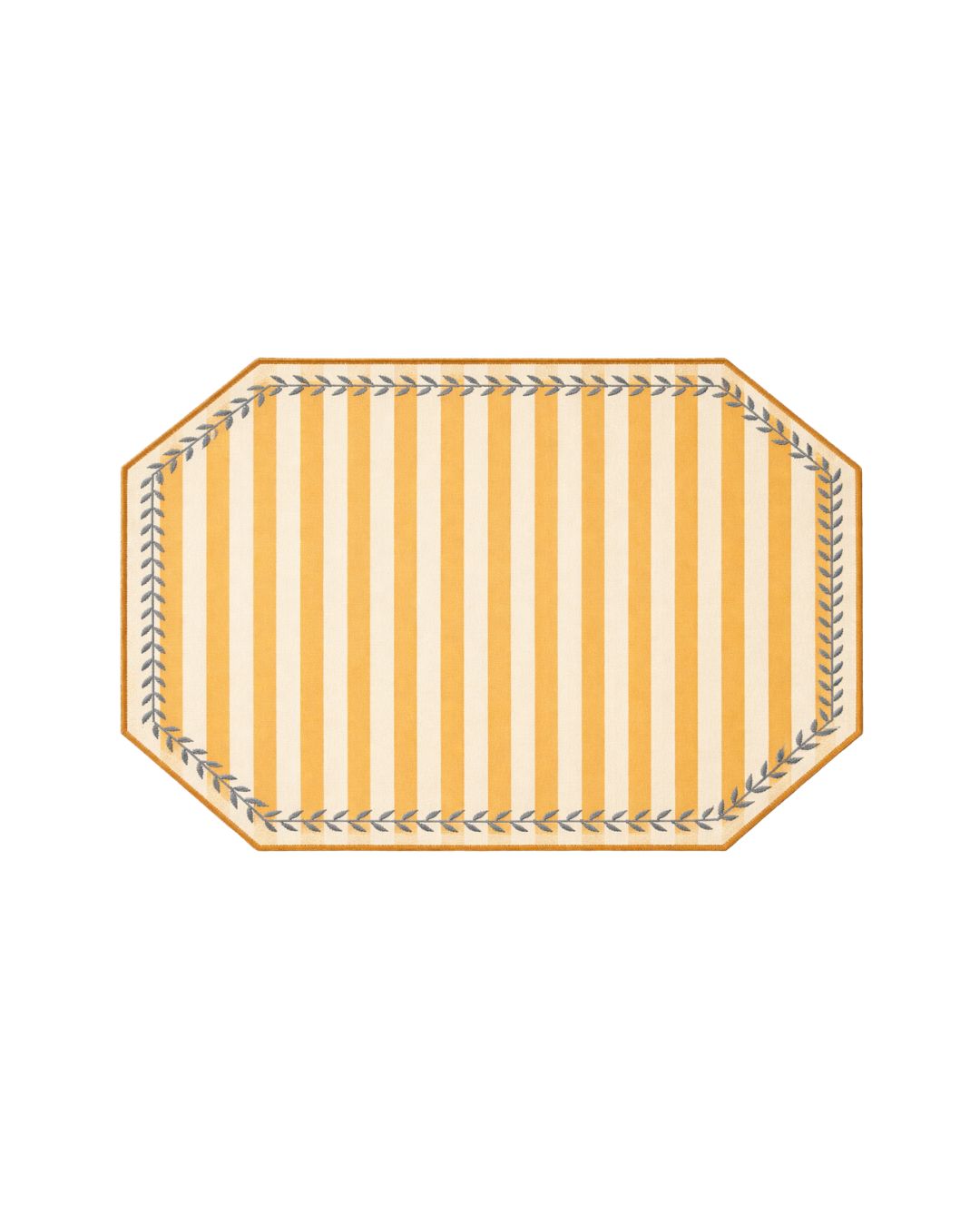 Placemats set gele streepjes