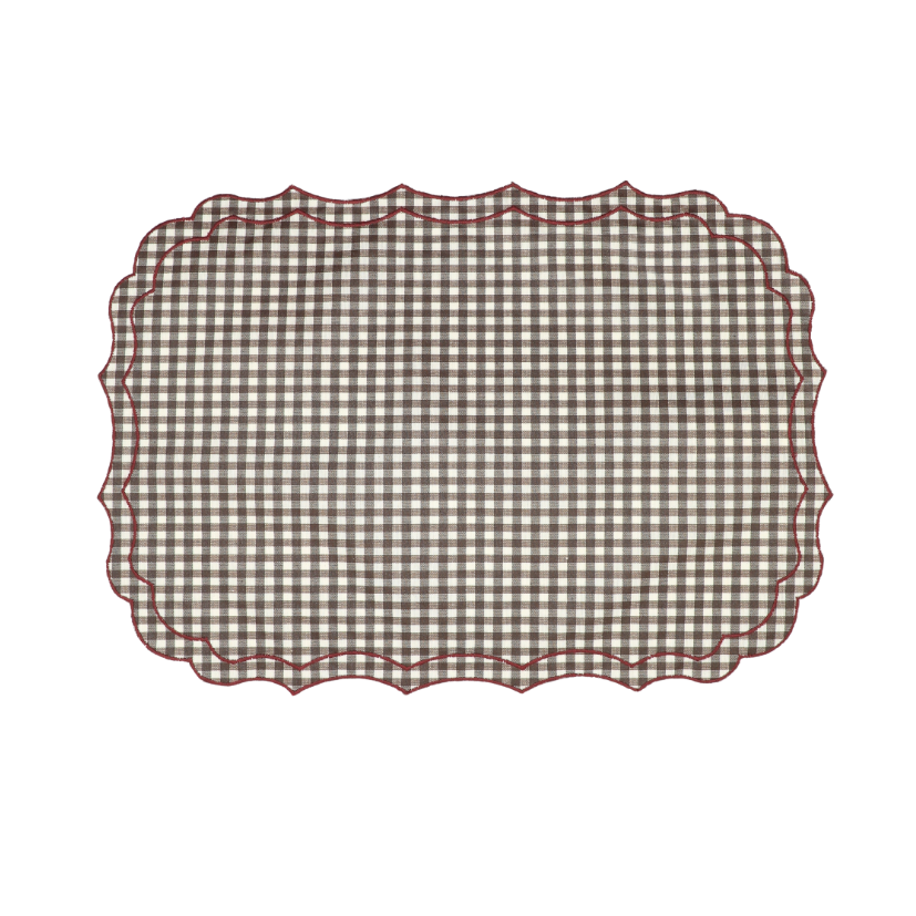 Vlekwerende Linnen Placemat – 50x35 cm - Vichy Espresso
