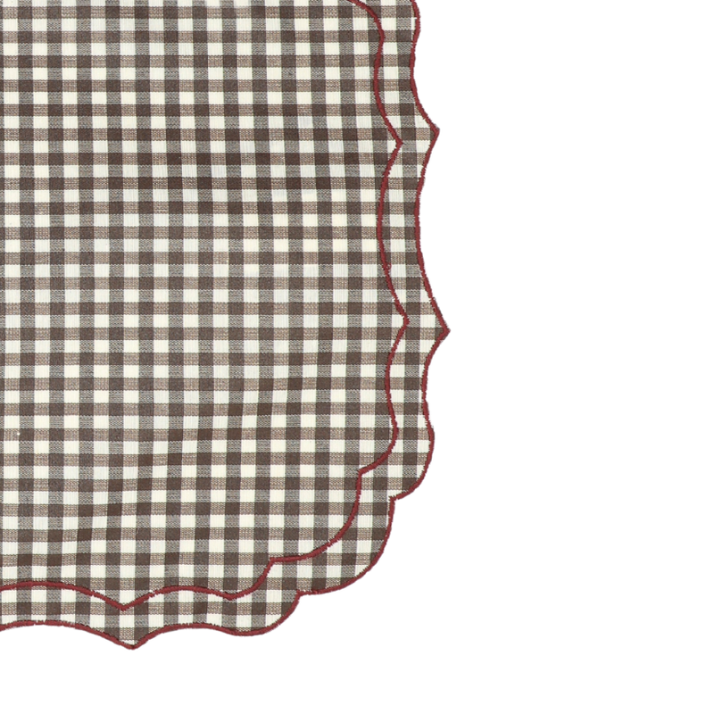 Vlekwerende Linnen Placemat – 50x35 cm - Vichy Espresso