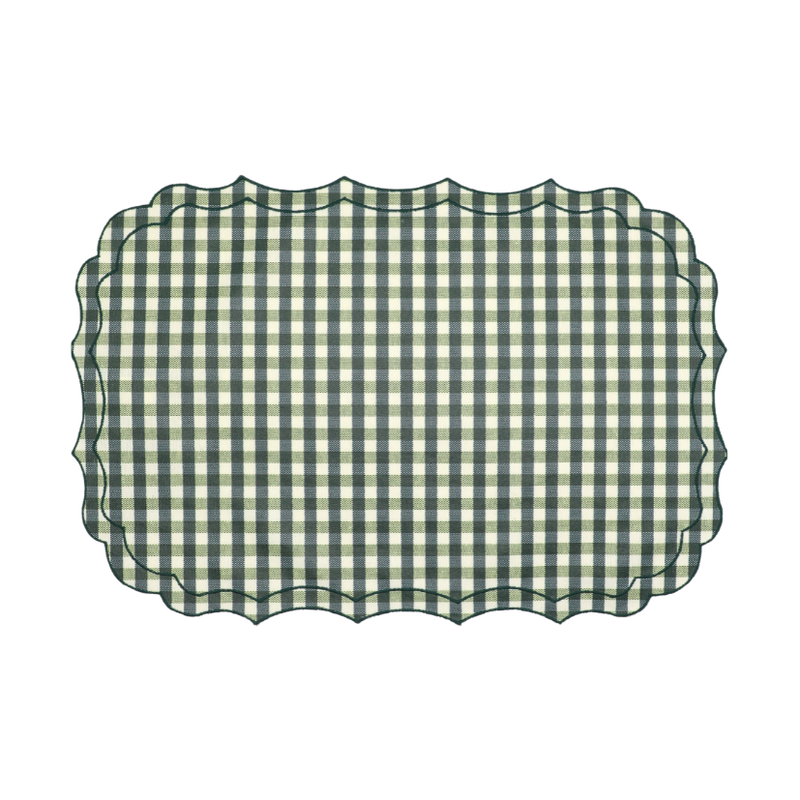 Vlekwerende Linnen Placemat – 50x35 cm - Vichy Bosco (Groen)