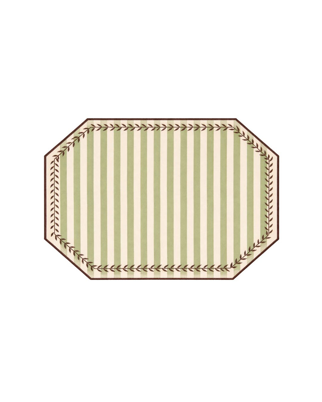 Stain-Resistant Linen Placemat – 50x35 cm - Green Stripes