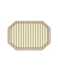 Stain-Resistant Linen Placemat – 50x35 cm - Green Stripes