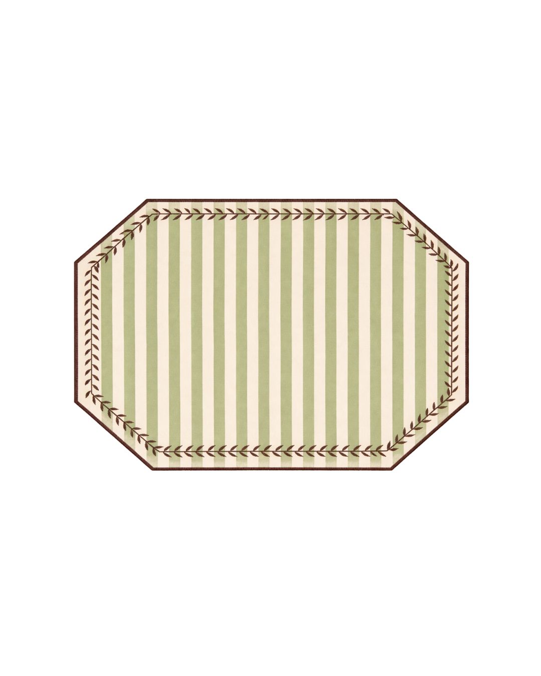 Stain-Resistant Linen Placemat – 50x35 cm - Green Stripes