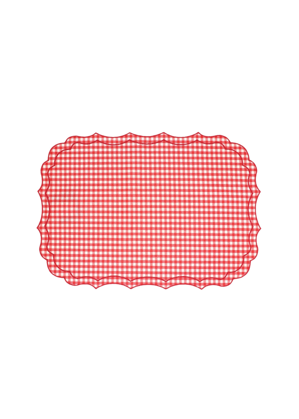 Vlekwerende Linnen Placemat - 35 x 50 cm-  Rode Vichy