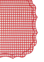 Vlekwerende Linnen Placemat - 35 x 50 cm-  Rode Vichy