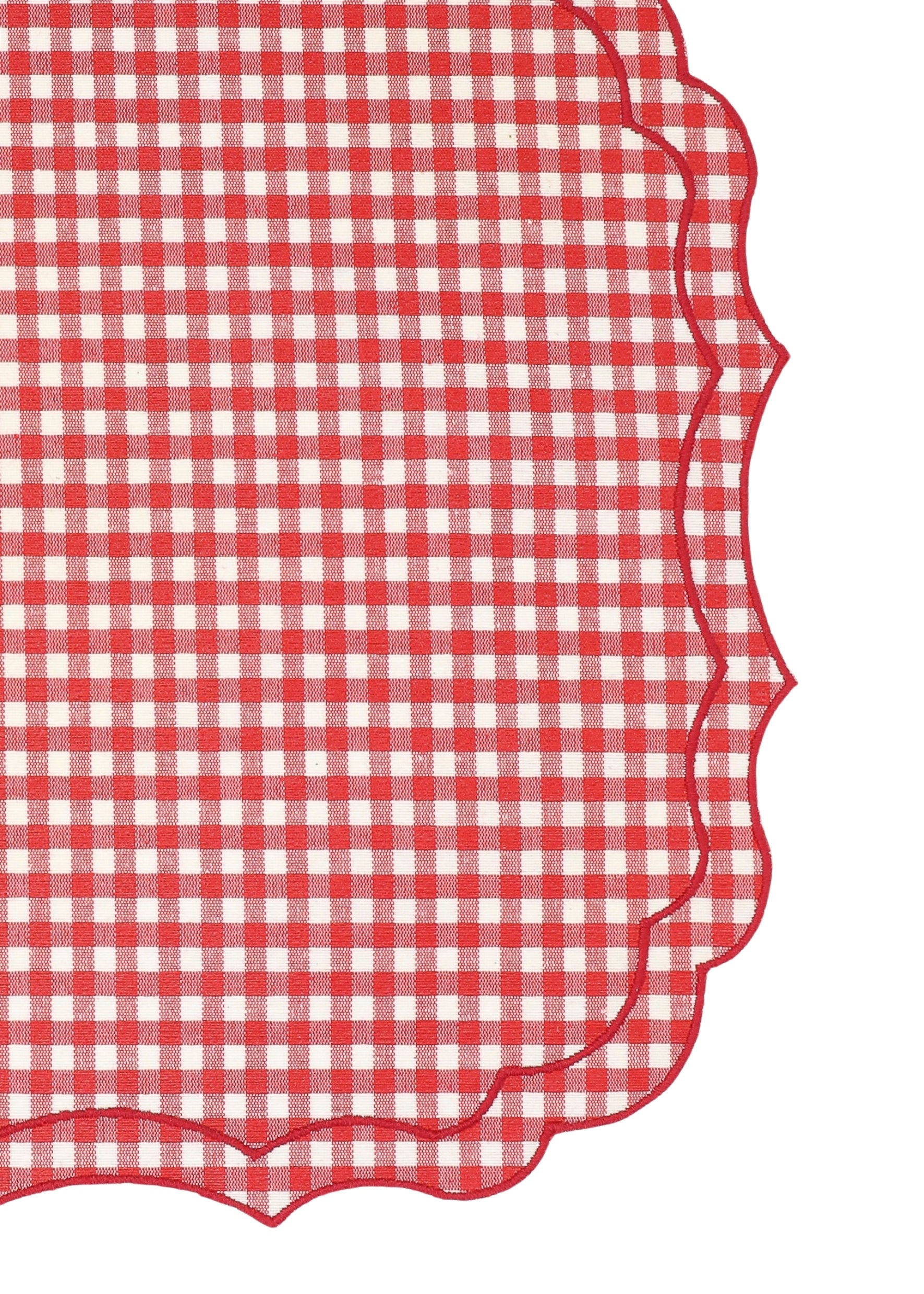 Vlekwerende Linnen Placemat - 35 x 50 cm-  Rode Vichy