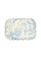 Vlekwerende Katoenen Placemat – 50x35 cm - Blauwe Toile De Jouy