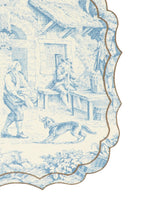 Vlekwerende Katoenen Placemat – 50x35 cm - Blauwe Toile De Jouy