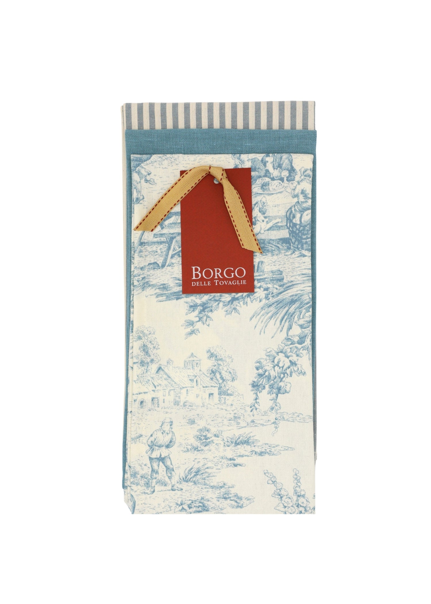 Set van 3 Keukendoeken – Linnen & Katoen - Blauw