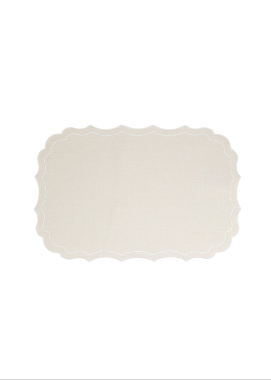 Vlekwerende Linnen Placemat – 50x35 cm - Gebroken wit