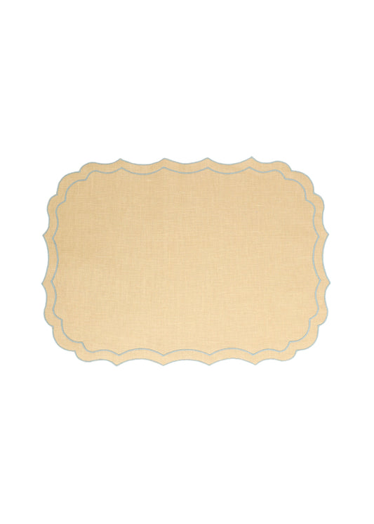 Vlekwerende Linnen Placemat – 50x35 cm - Zandgeel