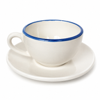 Koffietas met bordje – Blauw randje – Ø 10 x 7,5 cm