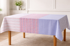 Tafellaken - Blauw met rood gestreept 100% katoen - 150 × 340 cm