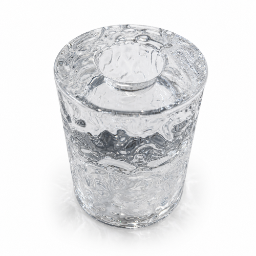 Bumpy Glass Table Candlestick and Tealight Holder - Ø5.8 x H8 cm