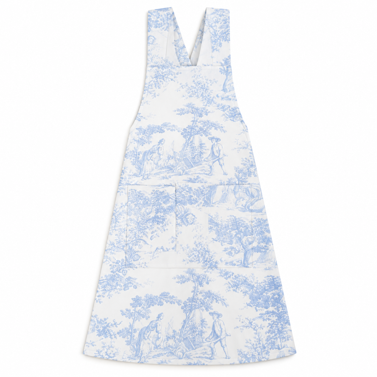 Japanese kitchen apron Toile de Jouy