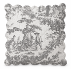 Gewatteerde kussensloop Toile de Jouy 60 x 60