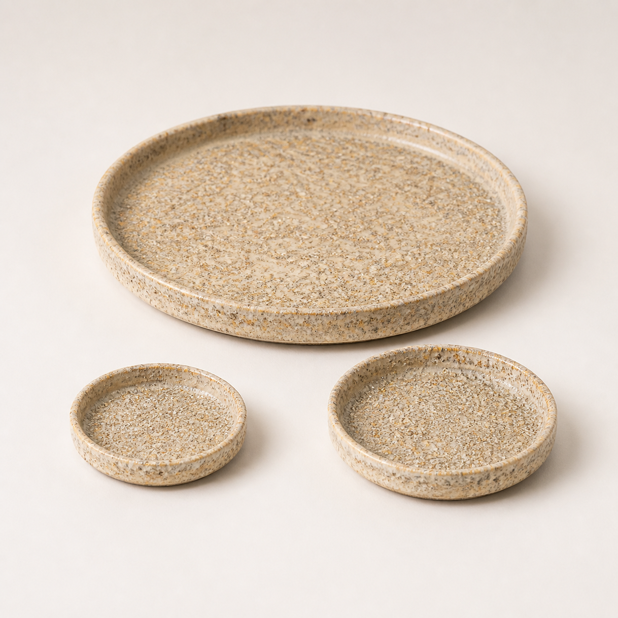 Round Ceramic Bowl - Sandy Beach - Ø25 x H4 cm