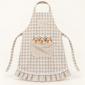 Kinderschortje met gansjes – beige geruit