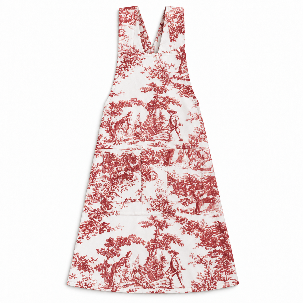 Japanese kitchen apron Toile de Jouy