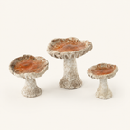 Set 3 Decoratieve Paddestoelen Keramiek - Burnt Orange