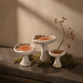Set 3 Decoratieve Paddestoelen Keramiek - Burnt Orange