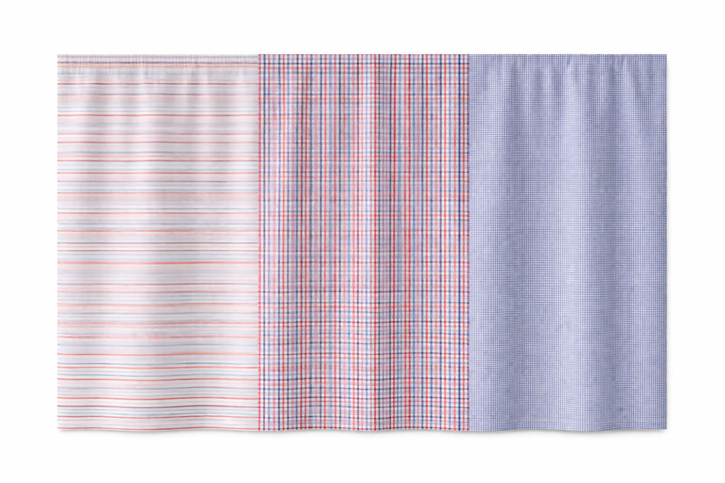 Tafellaken - Blauw met rood gestreept 100% katoen - 150 × 340 cm