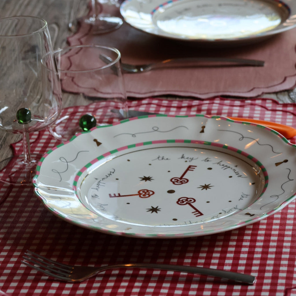 Pangea - Dinner plate - "the key to happiness" - Ø 26.5 cm