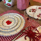 Vlekwerende Linnen Placemat - 35 x 50 cm-  Rode Vichy