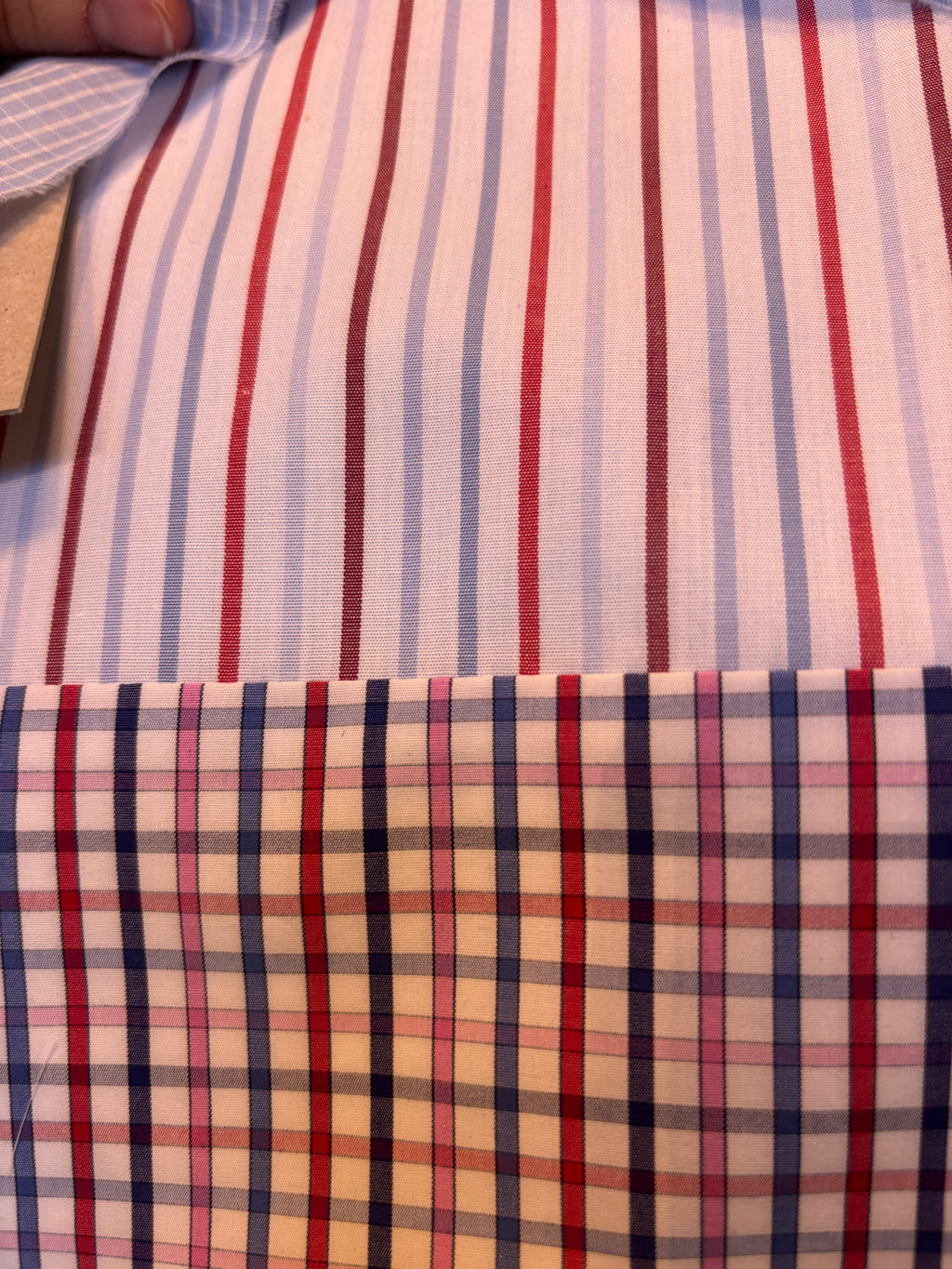 Tafellaken - Blauw met rood gestreept 100% katoen - 150 × 340 cm