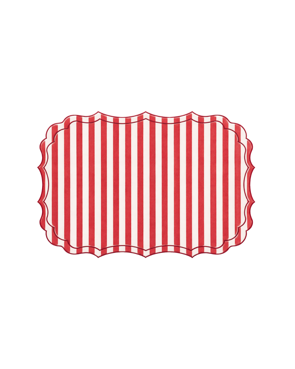 Vlekwerende Linnen Placemat – 50x35 cm - Rode Streepjes
