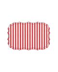 Vlekwerende Linnen Placemat – 50x35 cm - Rode Streepjes