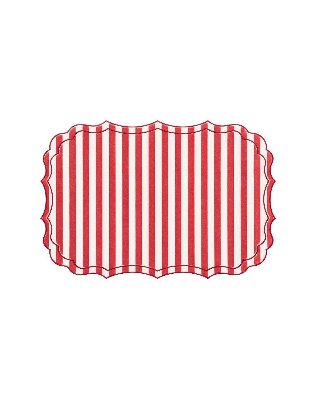 Stain-Resistant Linen Placemat – 50x35 cm - Red Stripes