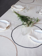 Tablecloth - Off-white colored circles - 150 x 240 cm