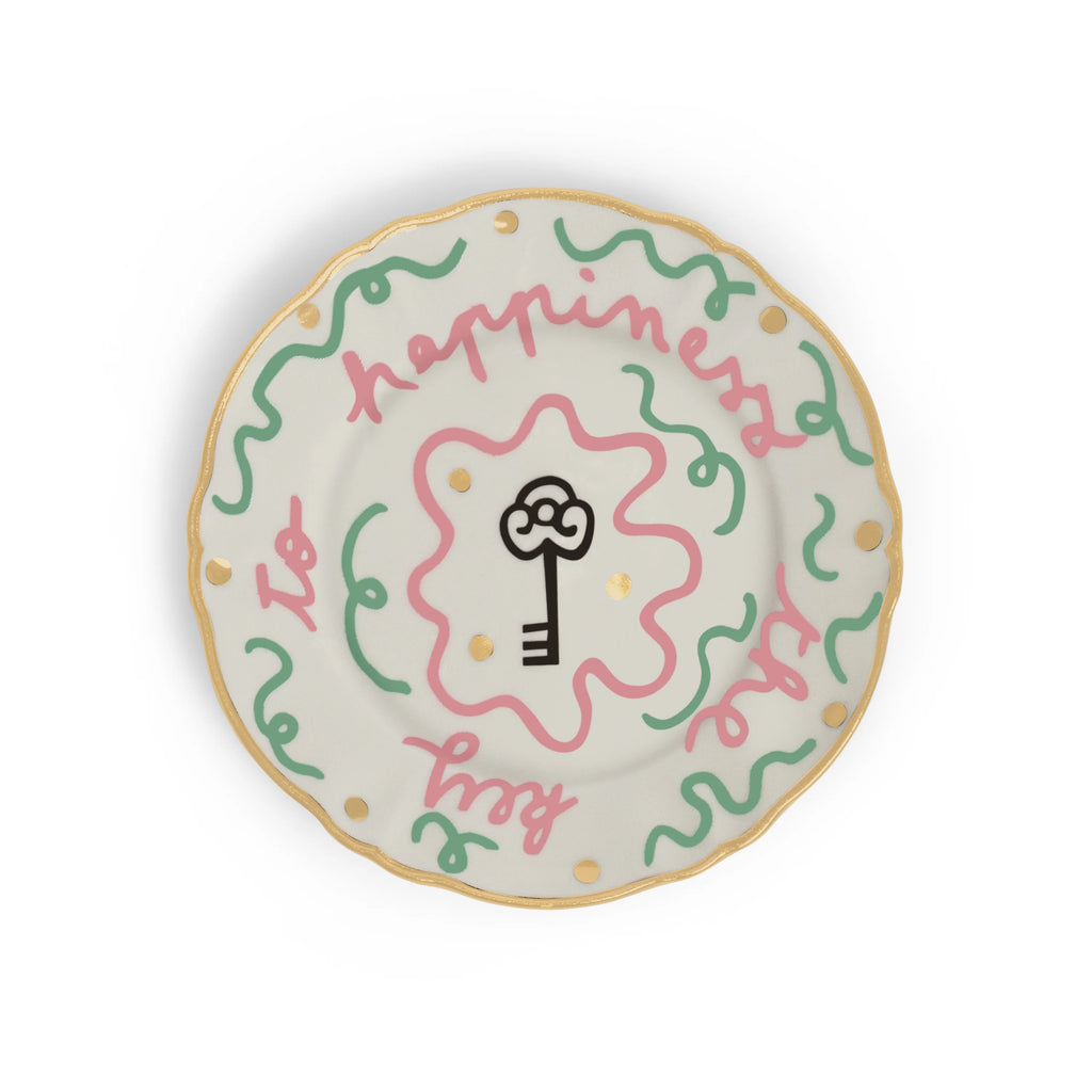 Pangea - bread plate - "The key to happiness" - Ø 16.5 cm