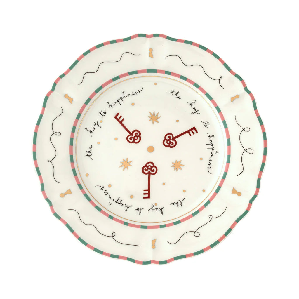 Pangea - Dinner plate - "the key to happiness" - Ø 26.5 cm