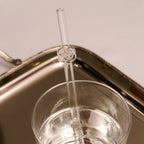 Glazen rietjes met roosjes - set van 4