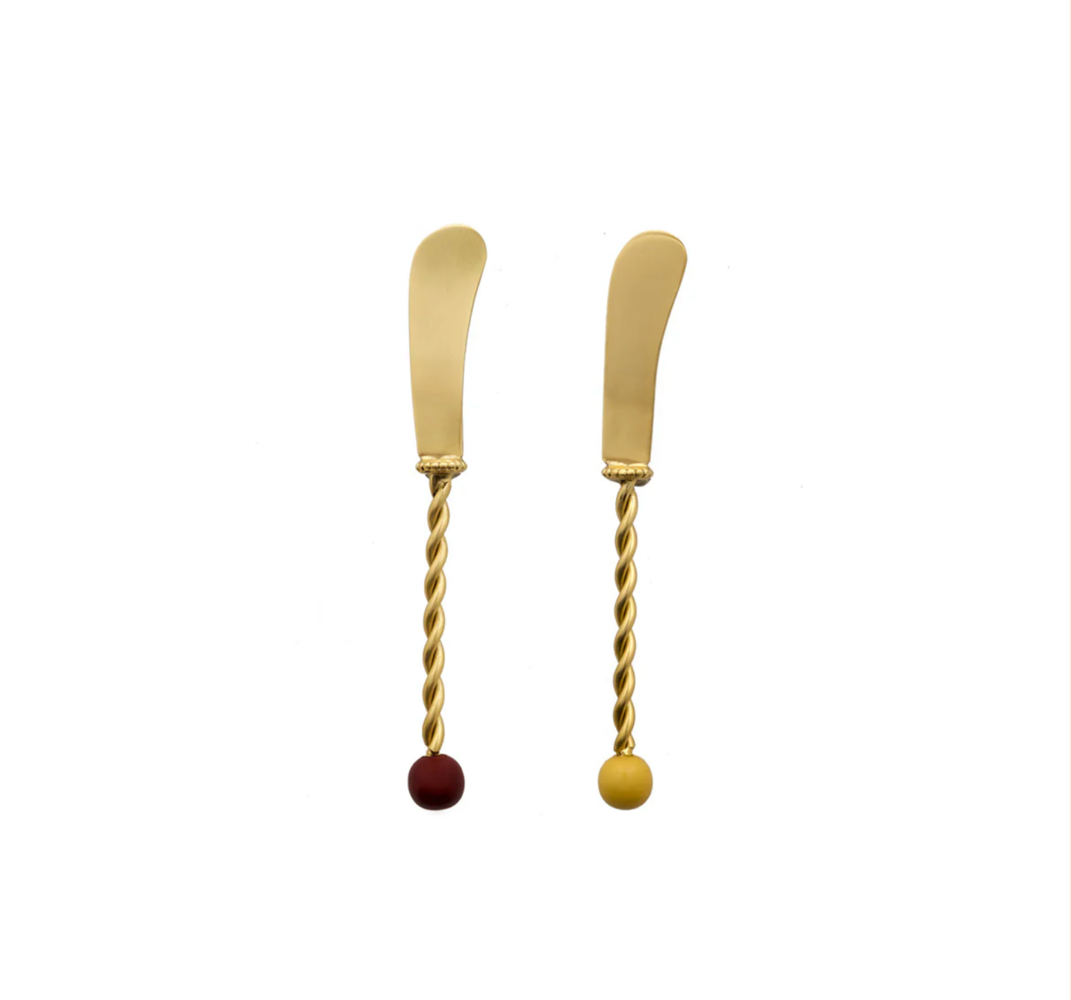 Set of 2 Butter Knives (Gold-Colored Steel)