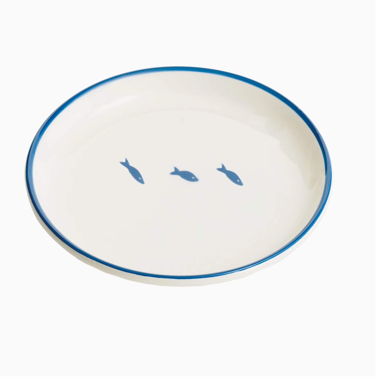 Bord – Blauw Vismotief (Ø 28 cm)