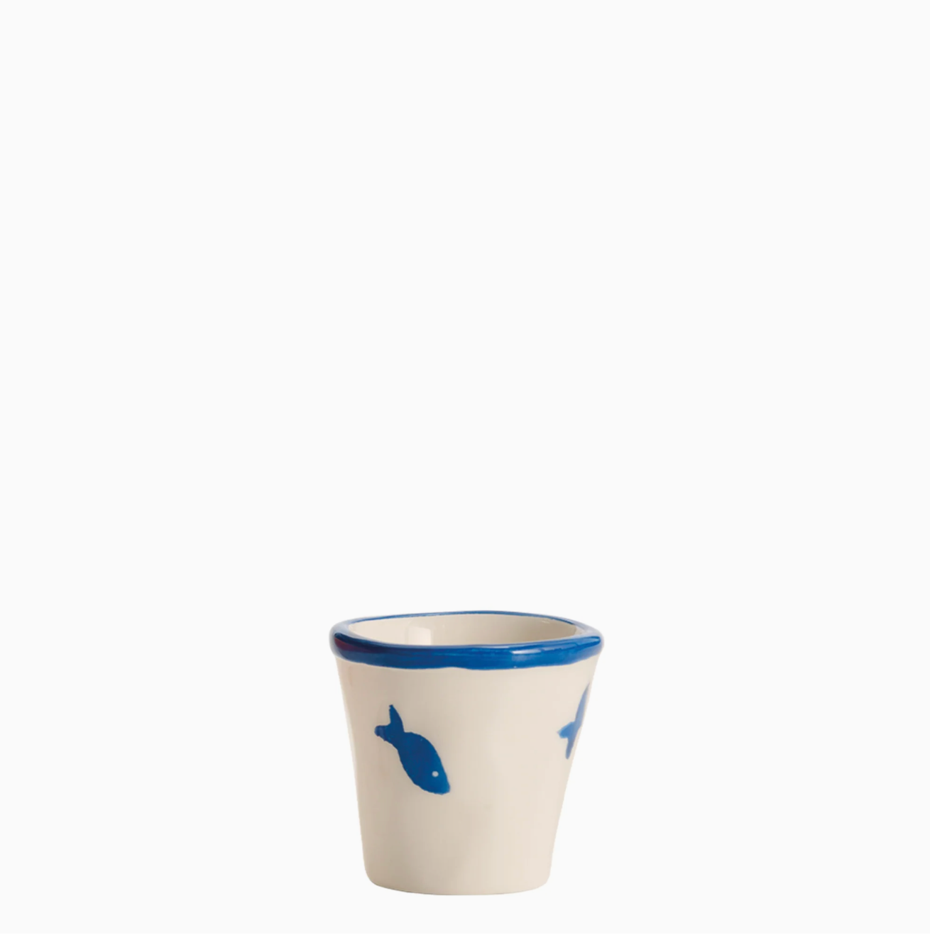 Keramieken kopje – Blauw Vismotief (7 cl)