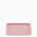 Rectangular Porcelain Plate – Pink – 12.5 × 23 cm